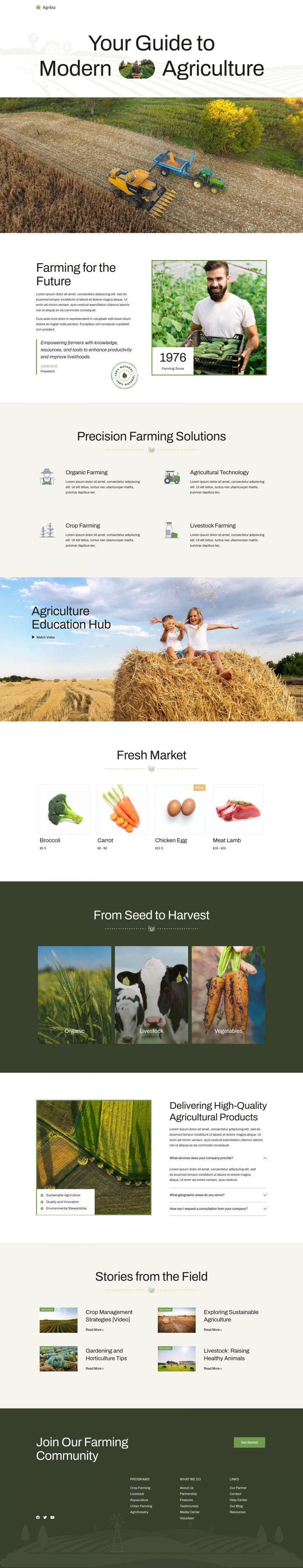 WordPress шаблон ThemeForest Agribiz