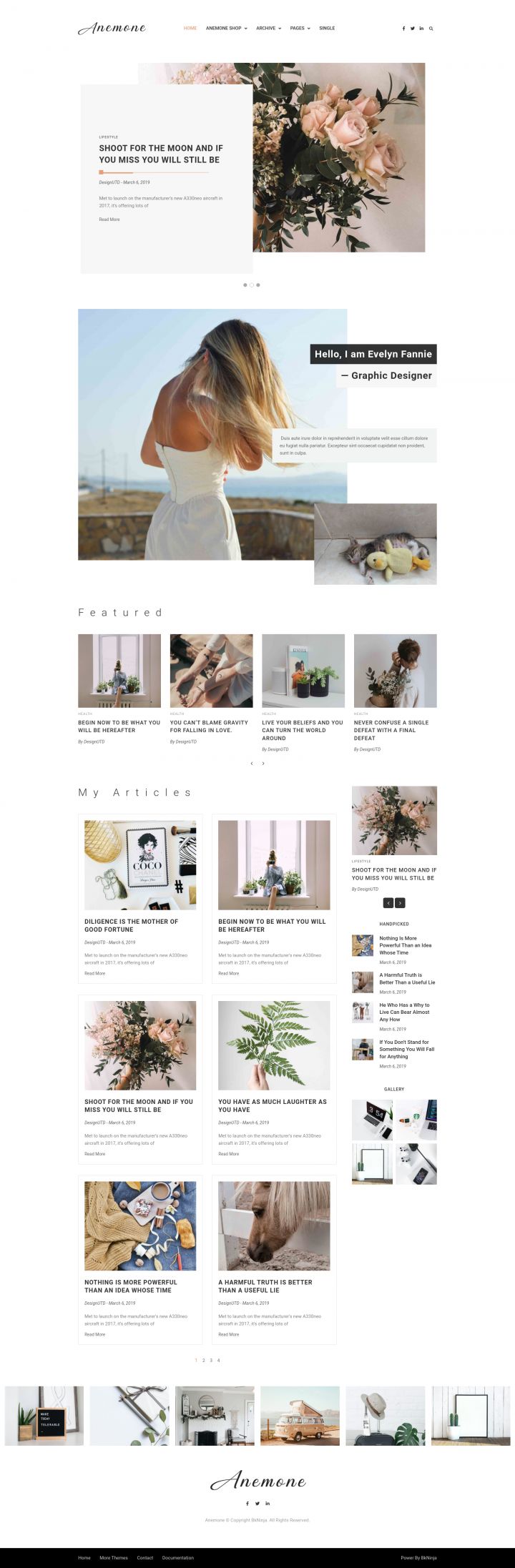 WordPress шаблон ThemeForest Anemone