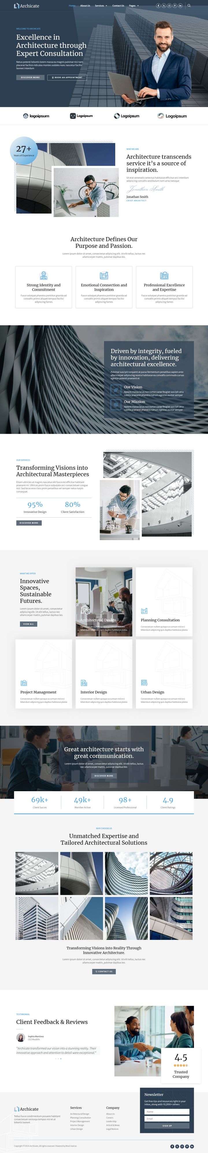 WordPress шаблон ThemeForest Archicate