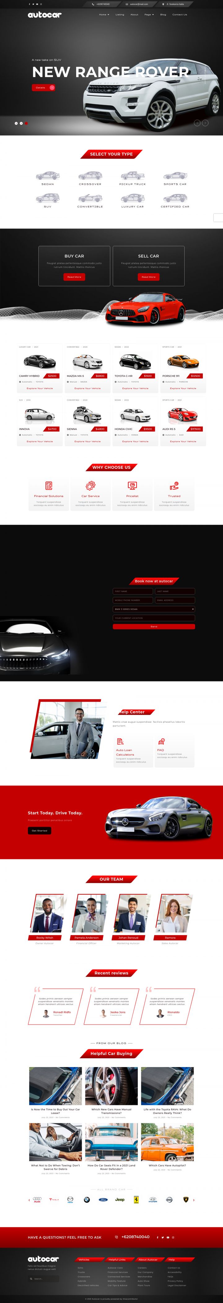 WordPress шаблон ThemeForest Autocar