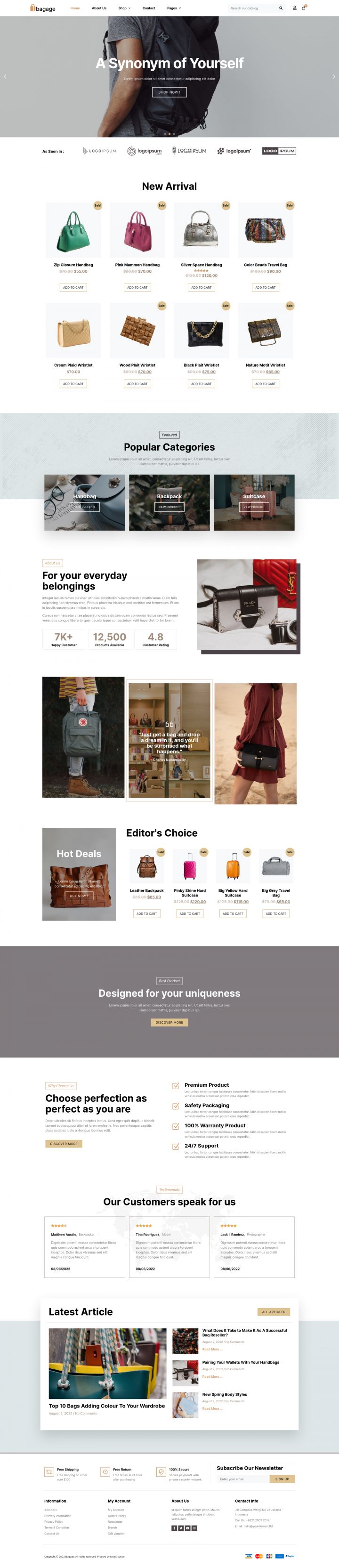 WordPress шаблон ThemeForest Bagage