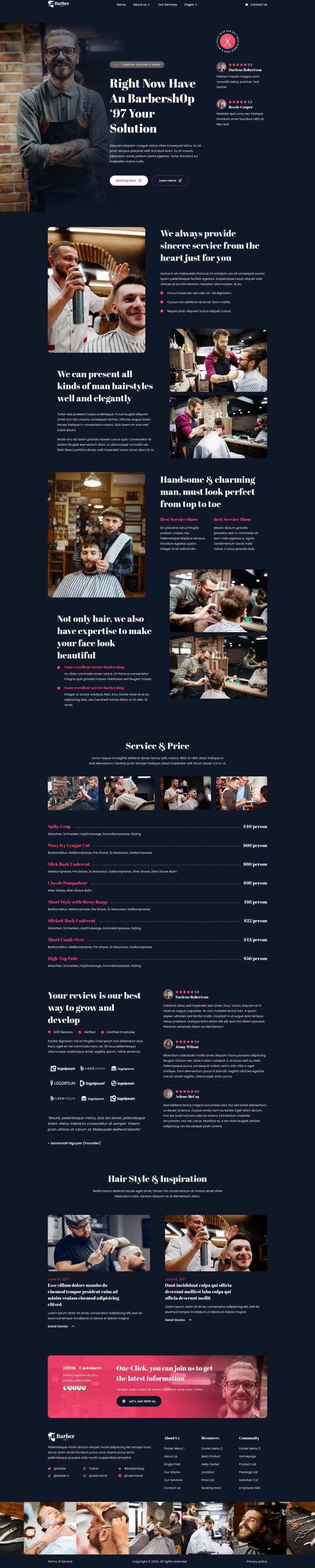 WordPress шаблон ThemeForest Barber 1997