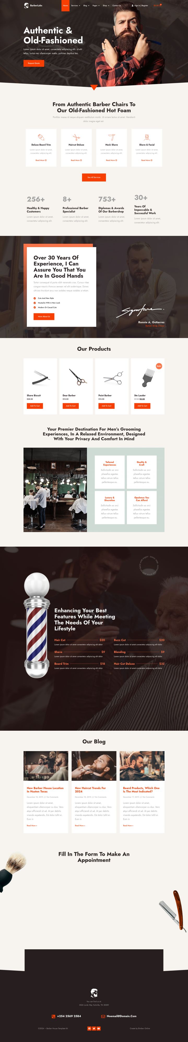 WordPress шаблон ThemeForest BarberLabs