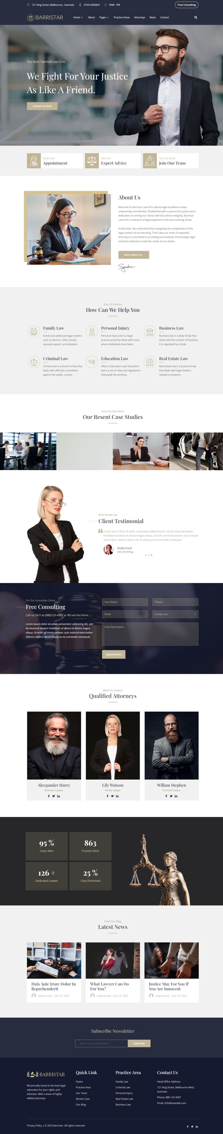 WordPress шаблон ThemeForest Barristar