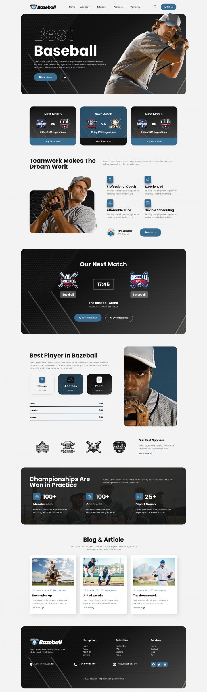 WordPress шаблон ThemeForest Bazeball