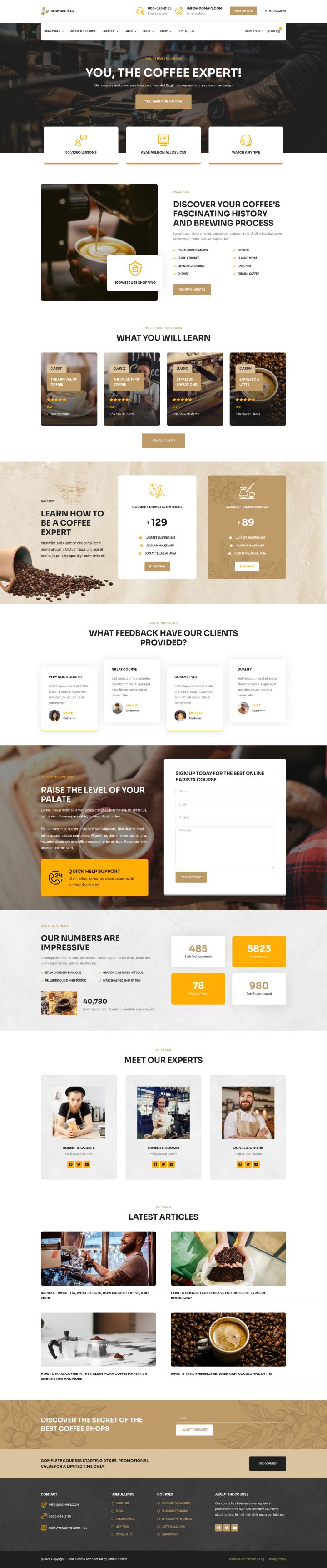 WordPress шаблон ThemeForest Bean Barista