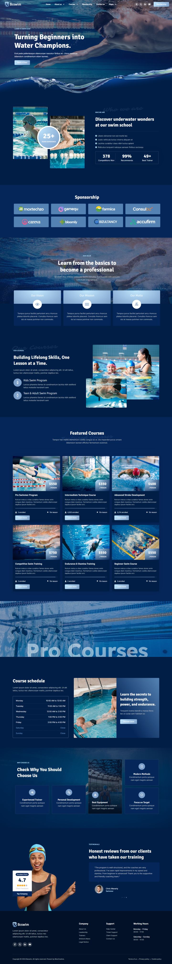 WordPress шаблон ThemeForest Beswim