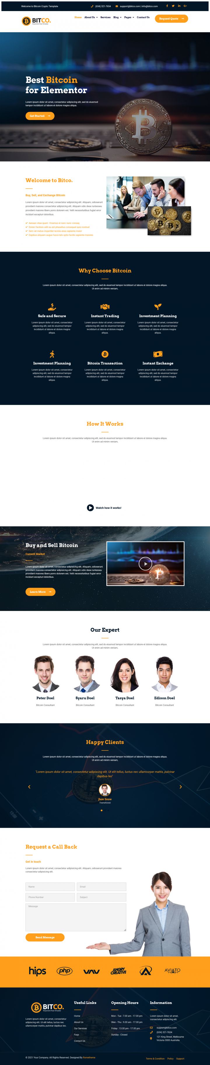 WordPress шаблон ThemeForest Bitco