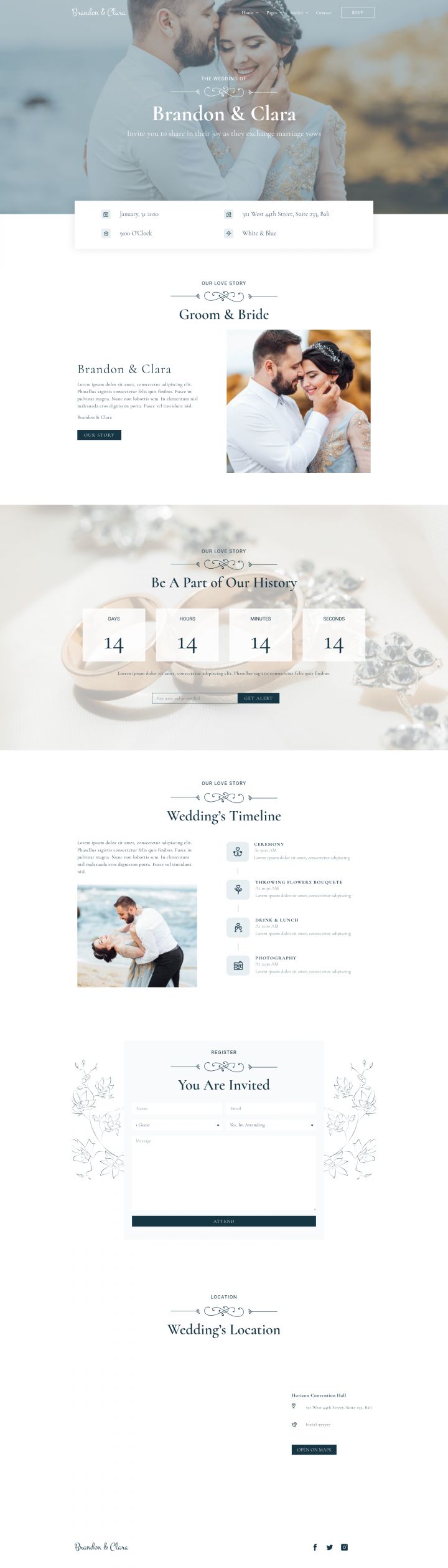 WordPress шаблон ThemeForest Brandon & Clara