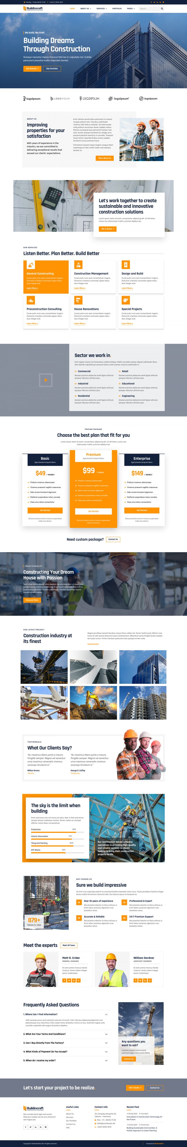 WordPress шаблон ThemeForest BuildinCraft