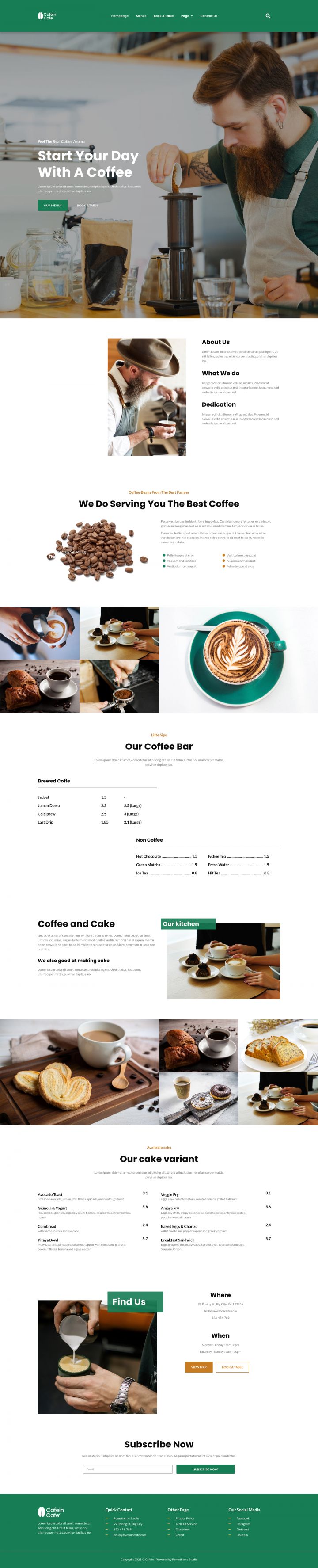 WordPress шаблон ThemeForest Cafein