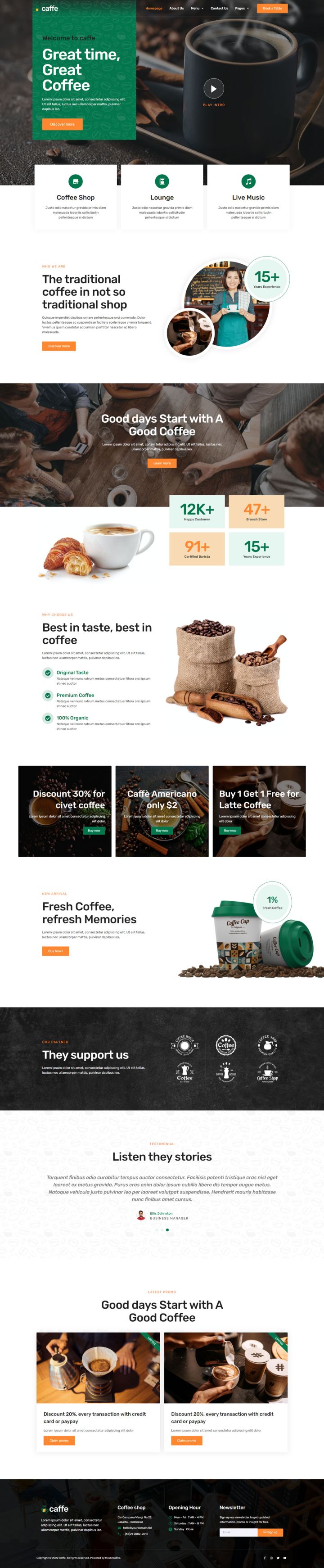 WordPress шаблон ThemeForest Caffe