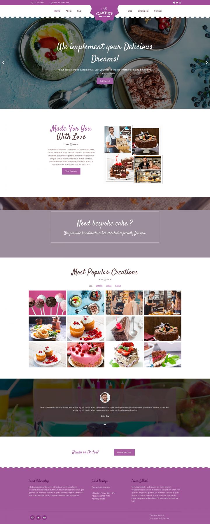 WordPress шаблон ThemeForest Cakeryshop