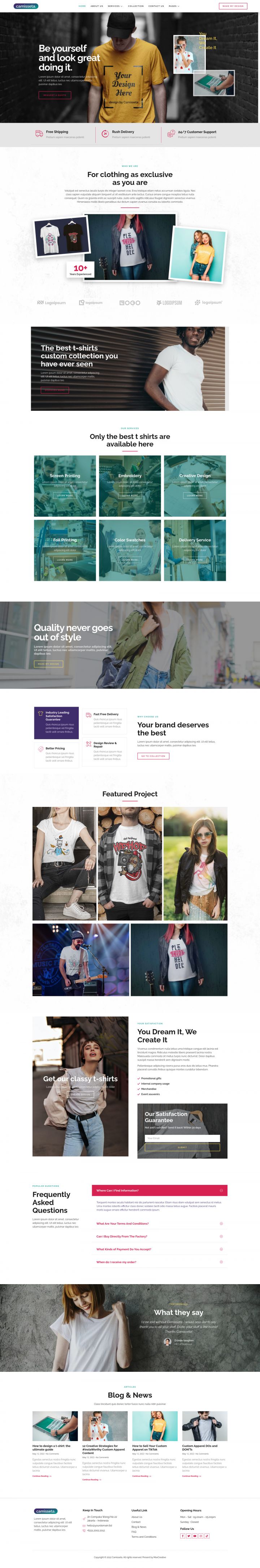 WordPress шаблон ThemeForest Camisetta