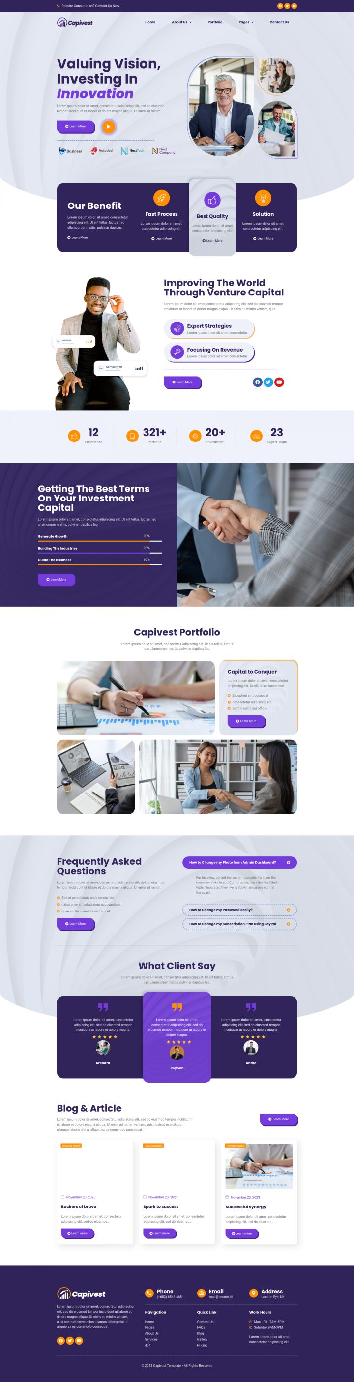 WordPress шаблон ThemeForest Capivest