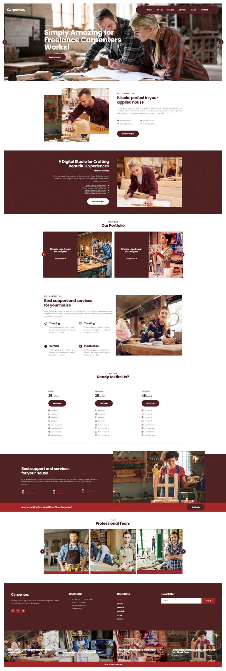 WordPress шаблон ThemeForest Carpenter