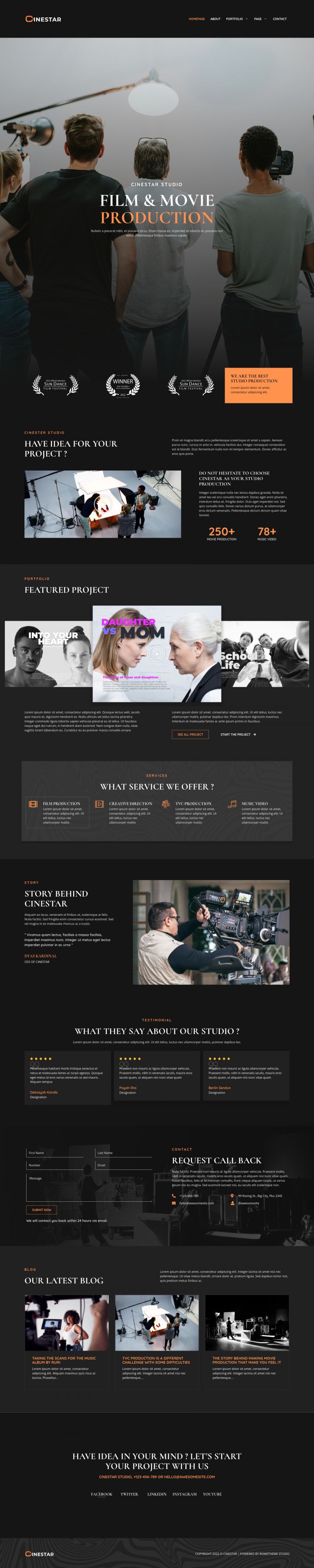 WordPress шаблон ThemeForest Cinestar