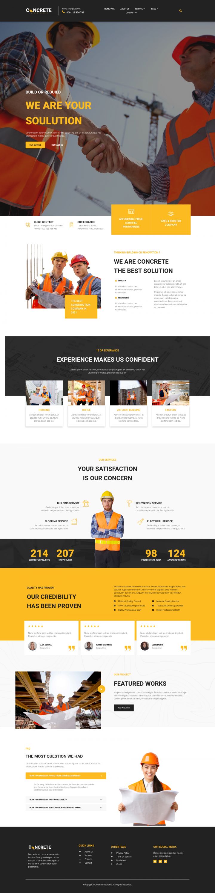 WordPress шаблон ThemeForest Concrete