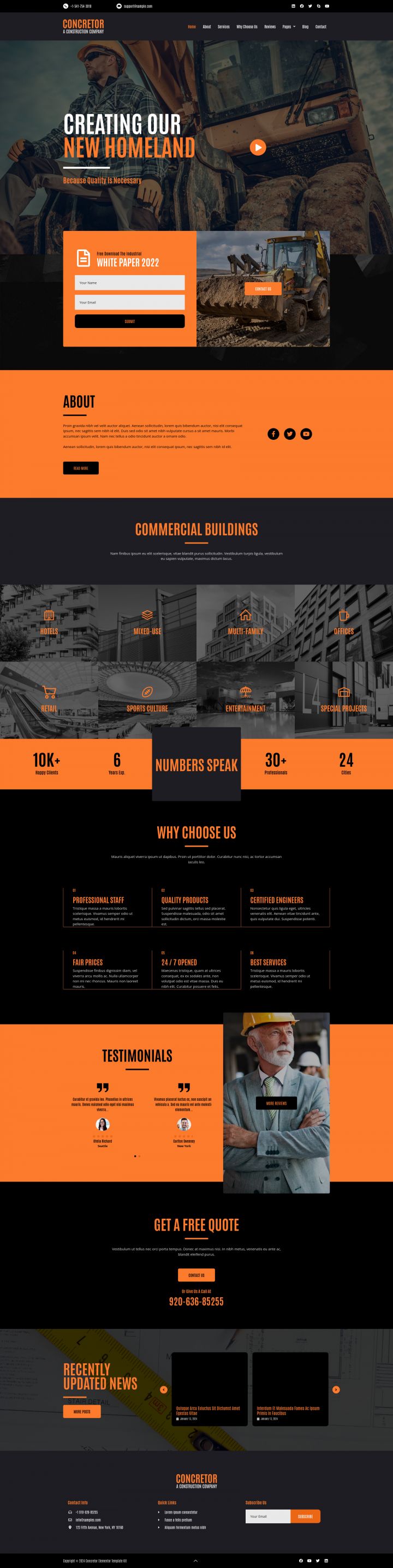 WordPress шаблон ThemeForest Concretor