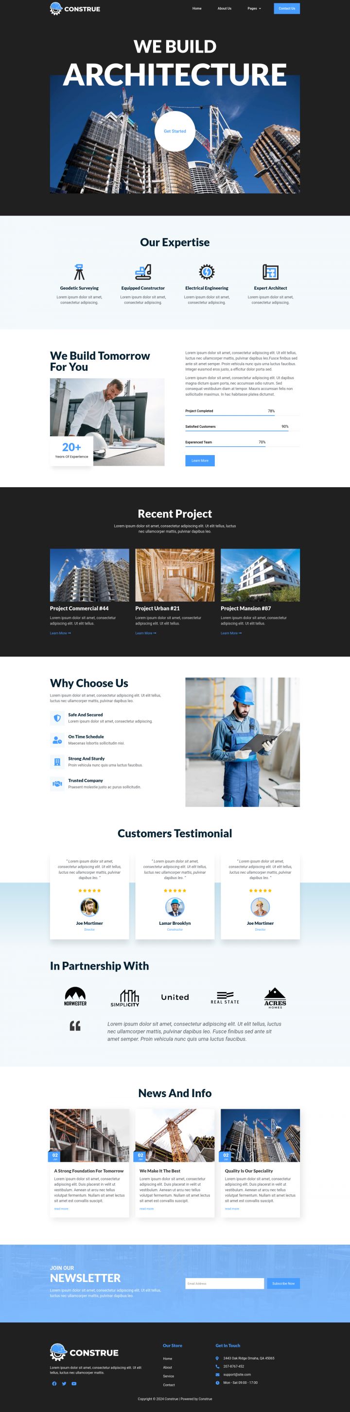 WordPress шаблон ThemeForest Construe