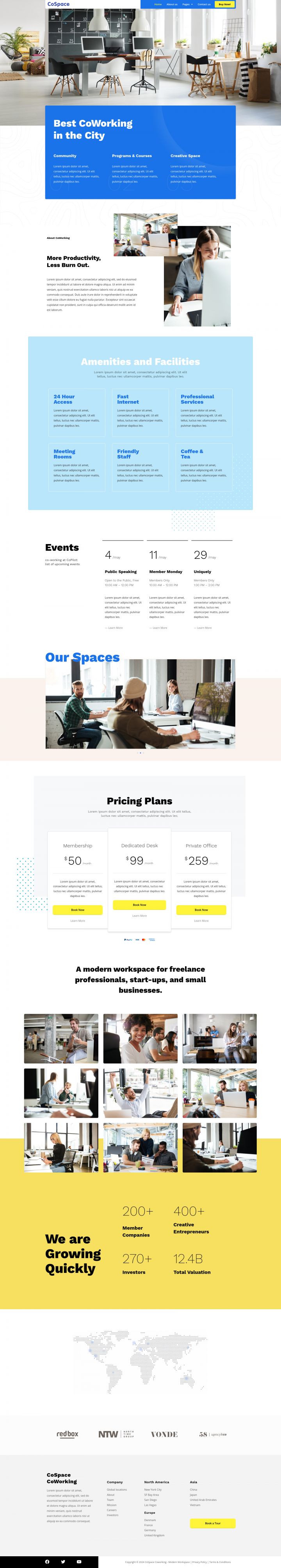 WordPress шаблон ThemeForest CoSpace Coworking