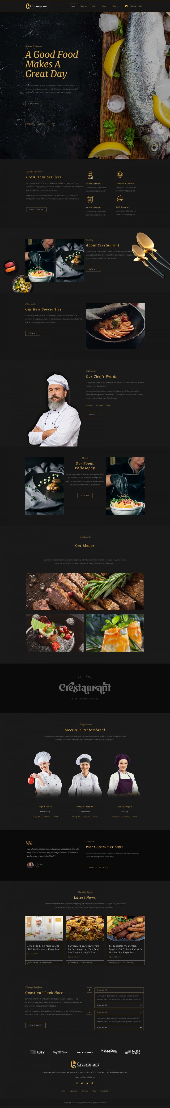 WordPress шаблон ThemeForest Crestaurant