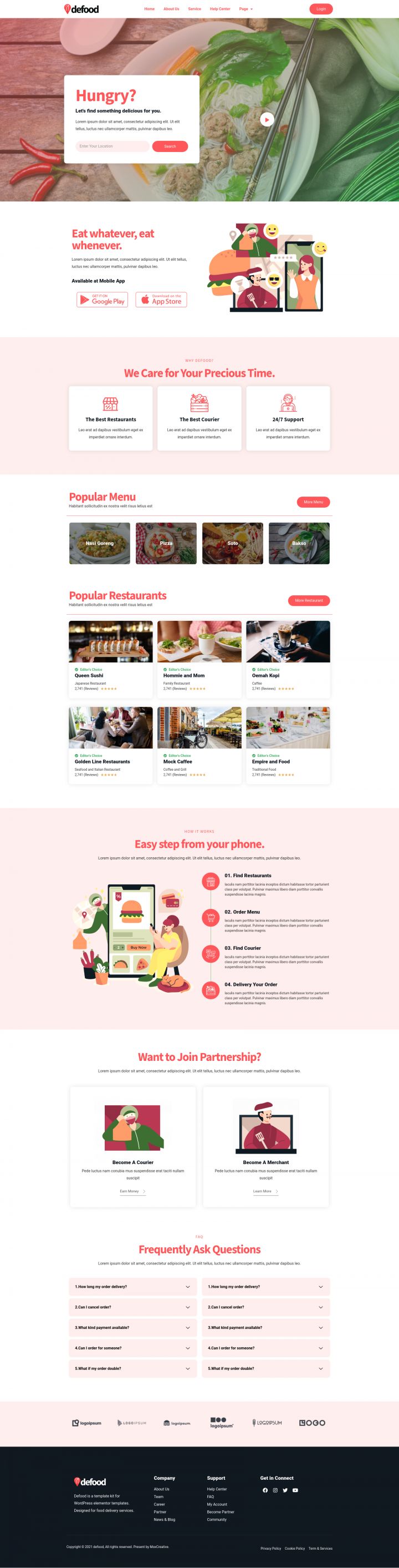 WordPress шаблон ThemeForest DeFood