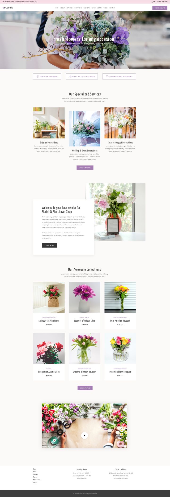 WordPress шаблон ThemeForest eFlorist