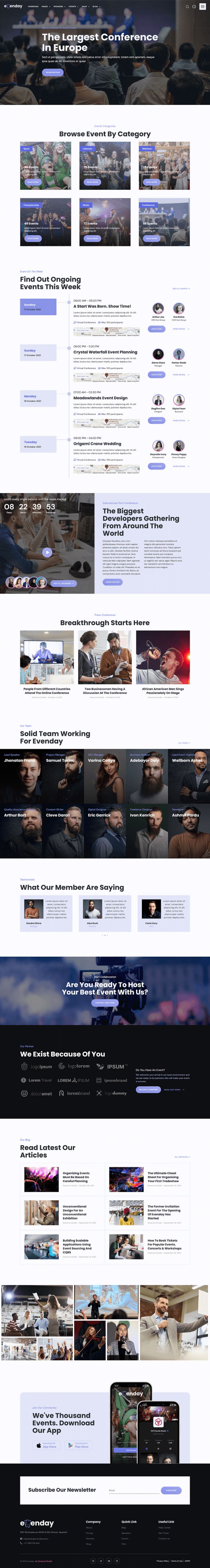 WordPress шаблон ThemeForest Evenday