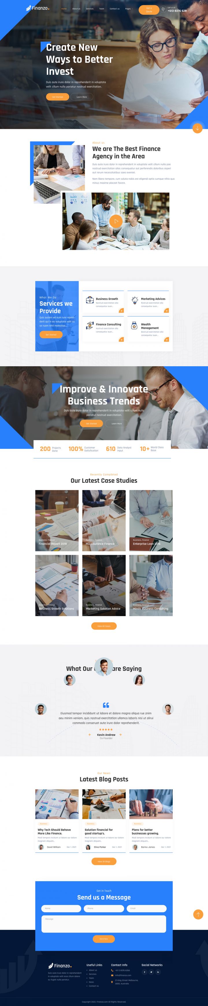 WordPress шаблон ThemeForest Finanzo