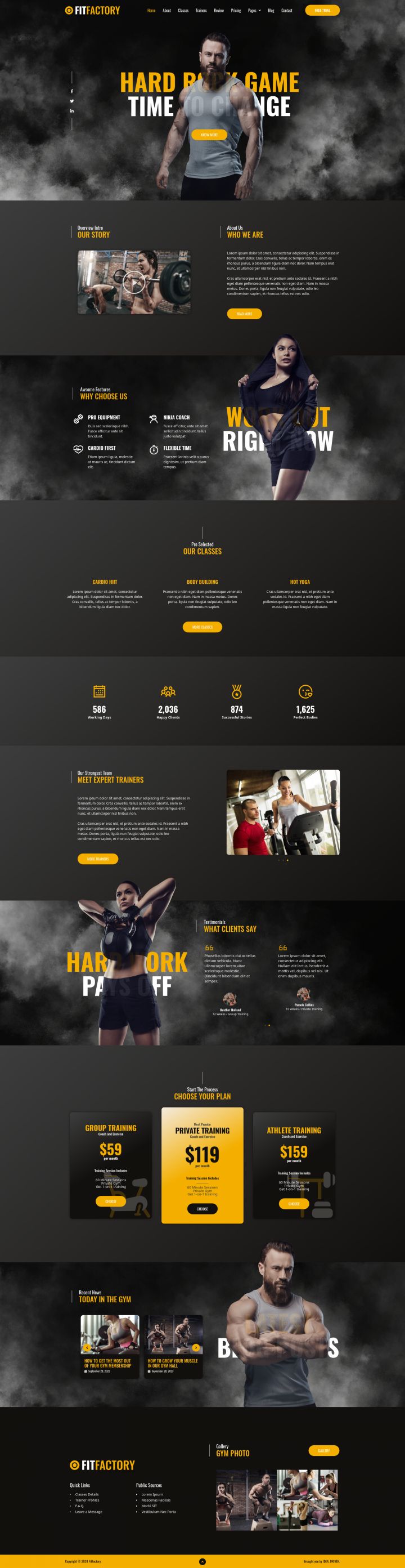 WordPress шаблон ThemeForest Fit Factory