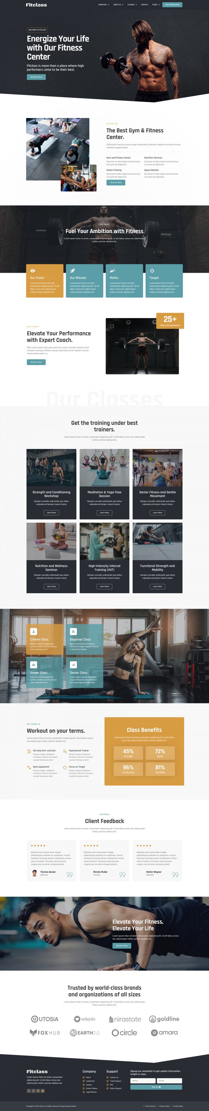 WordPress шаблон ThemeForest FitClass