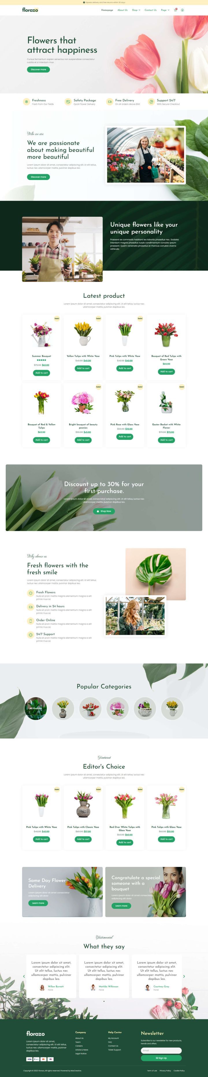 WordPress шаблон ThemeForest Florazo