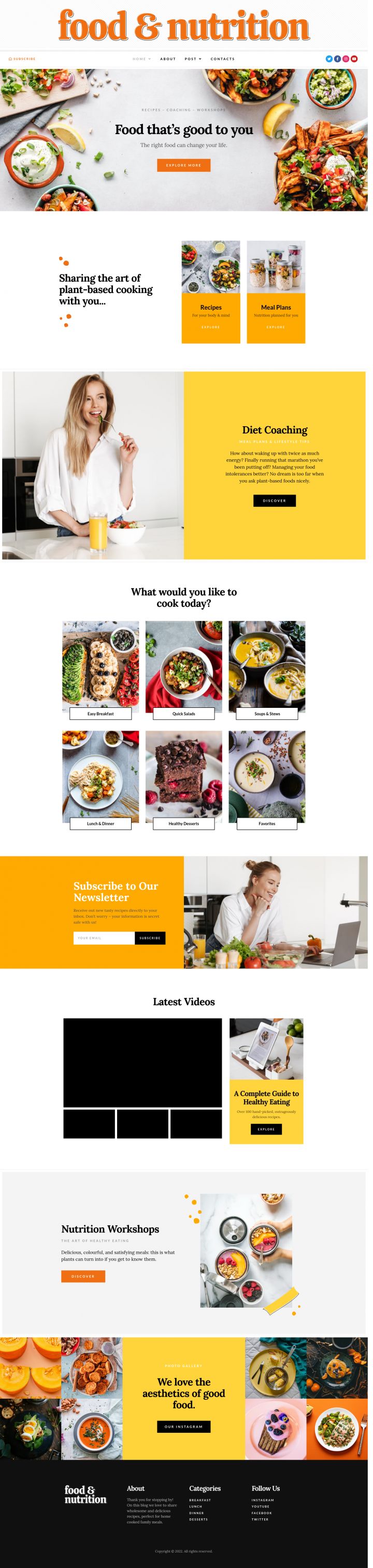 WordPress шаблон ThemeForest Food & Nutrition