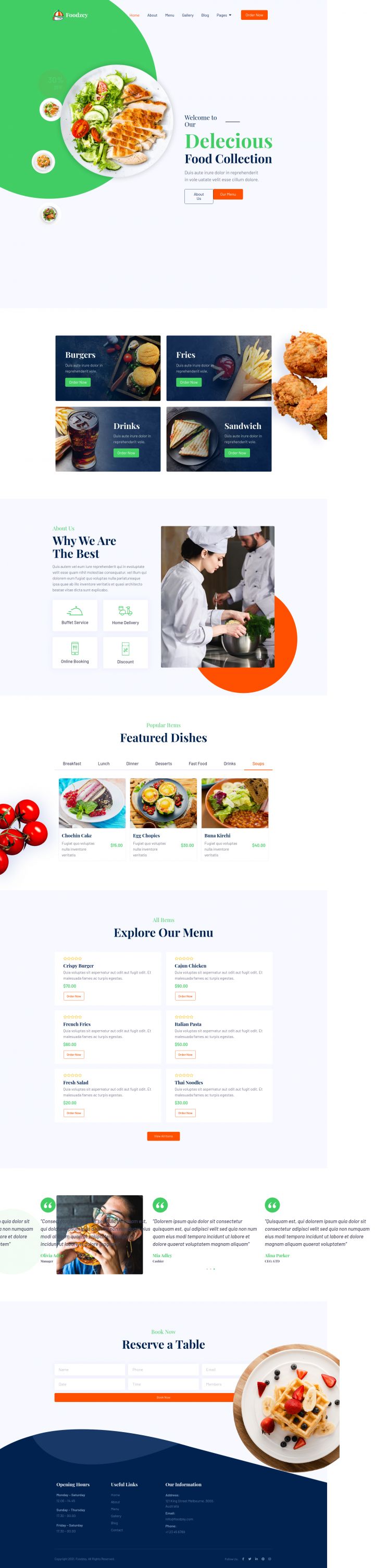 WordPress шаблон ThemeForest Foodzey