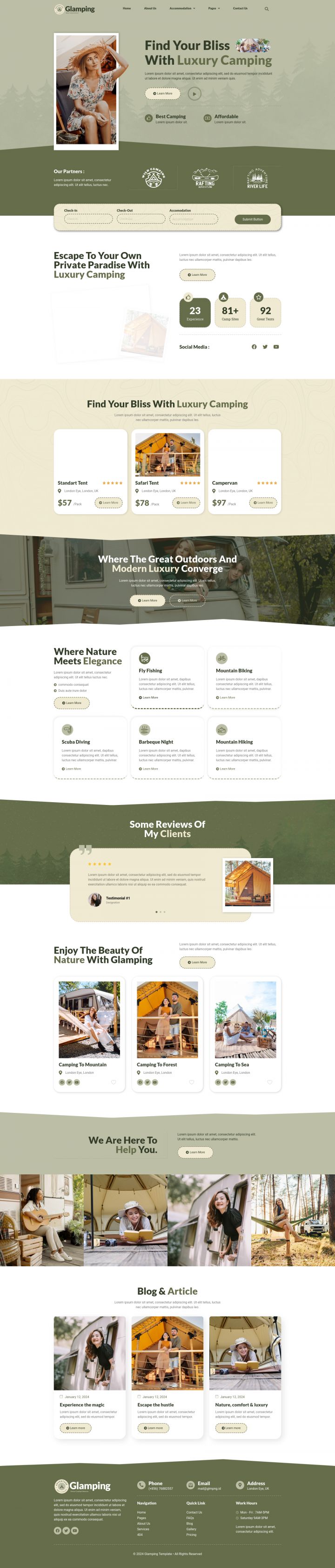 WordPress шаблон ThemeForest Glamping