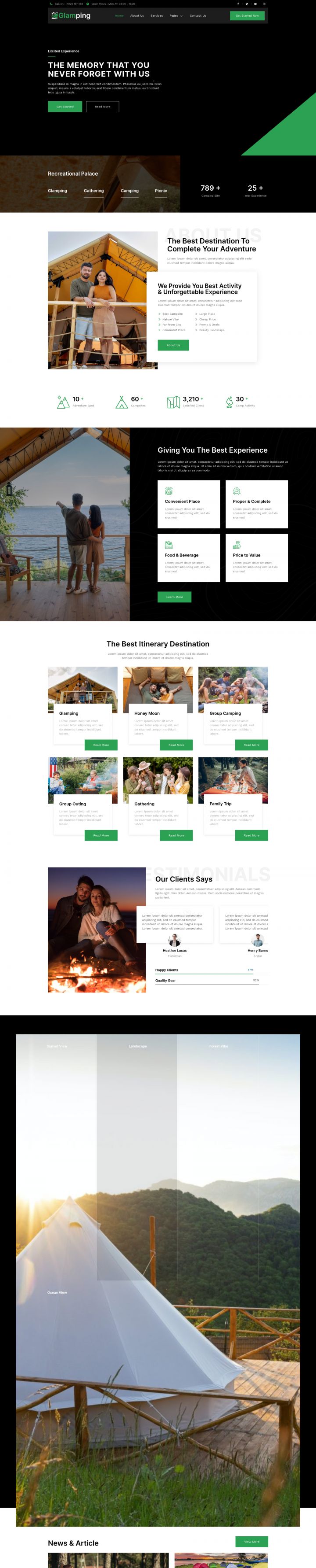 WordPress шаблон ThemeForest Glamping