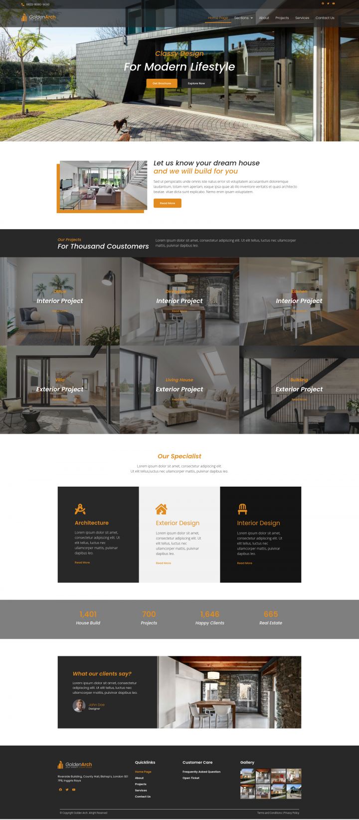 WordPress шаблон ThemeForest GoldenArch