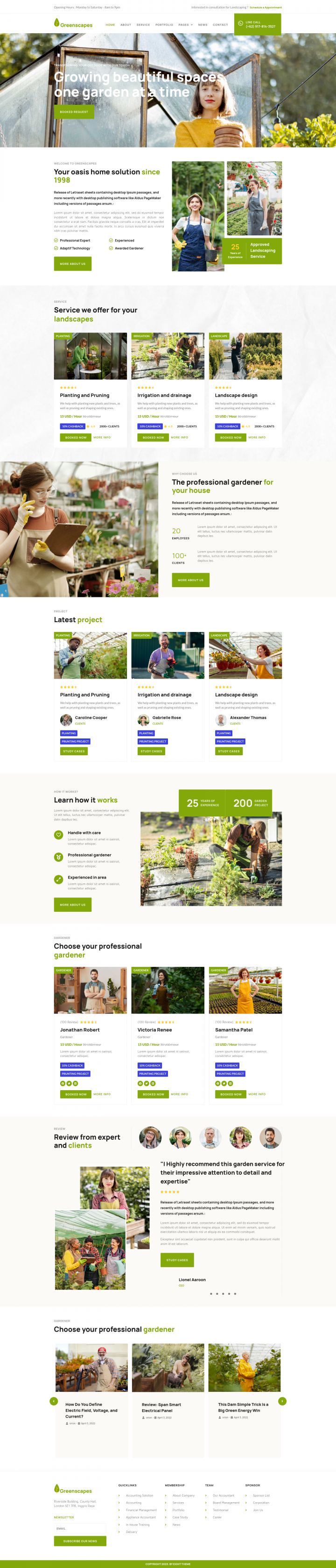 WordPress шаблон ThemeForest GreenScapes