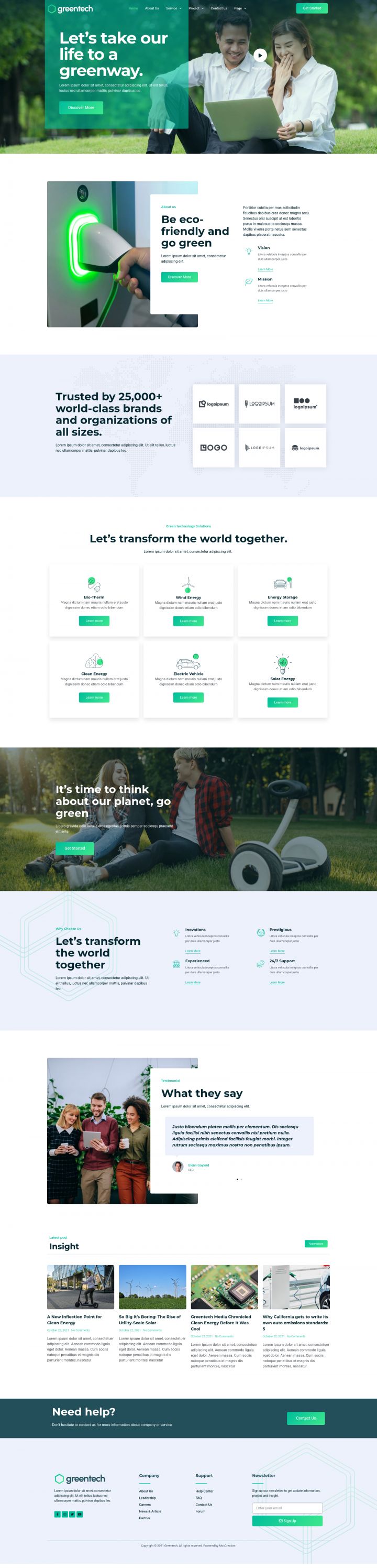 WordPress шаблон ThemeForest GreenTech