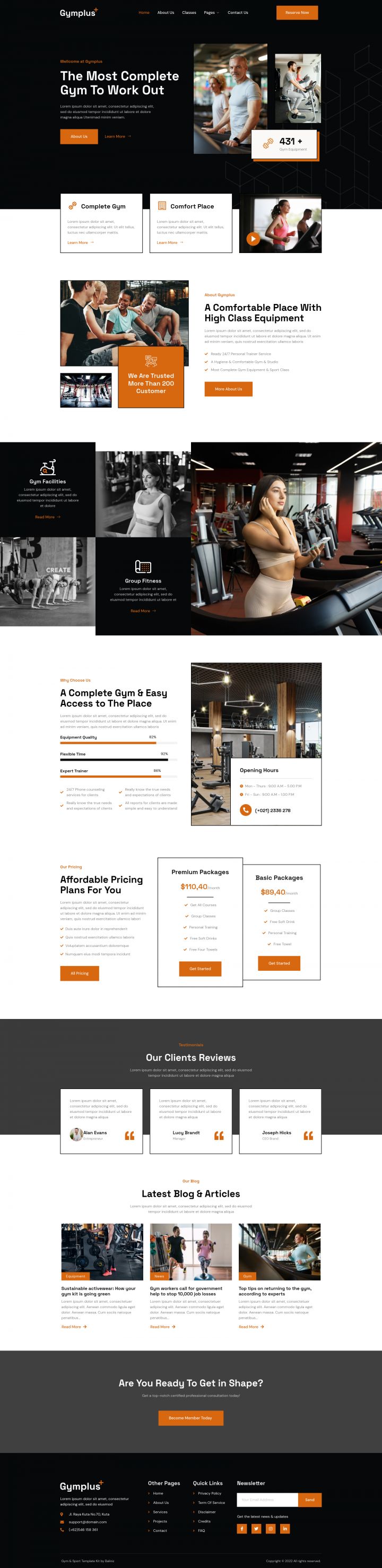 WordPress шаблон ThemeForest Gymplus