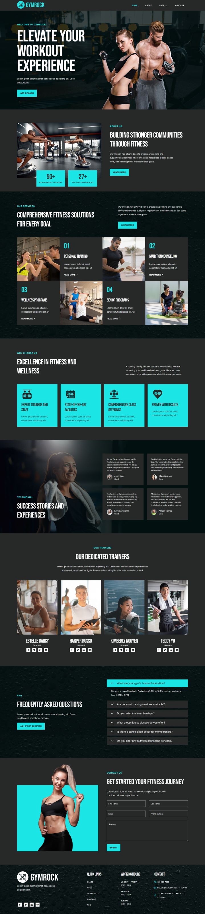 WordPress шаблон ThemeForest Gymrock