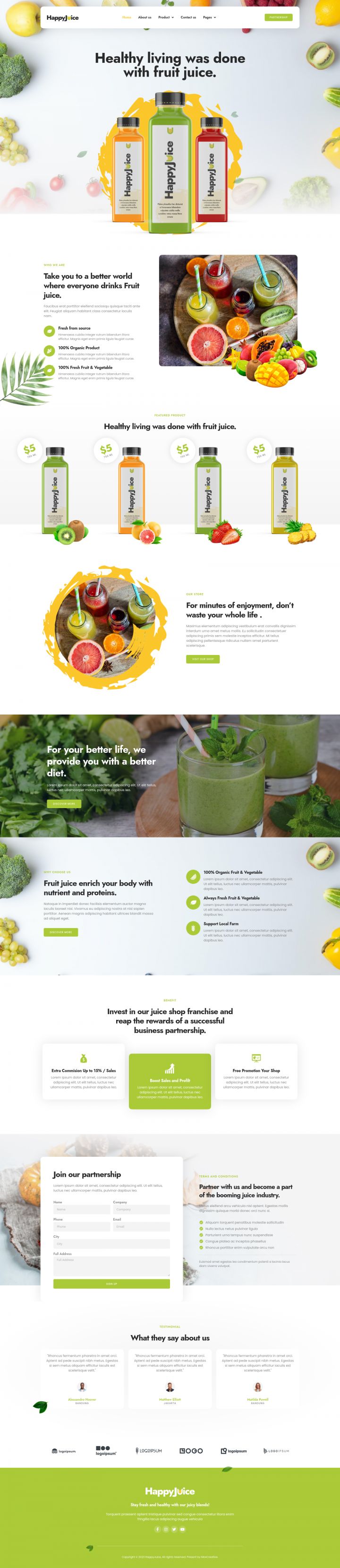 WordPress шаблон ThemeForest HappyJuice