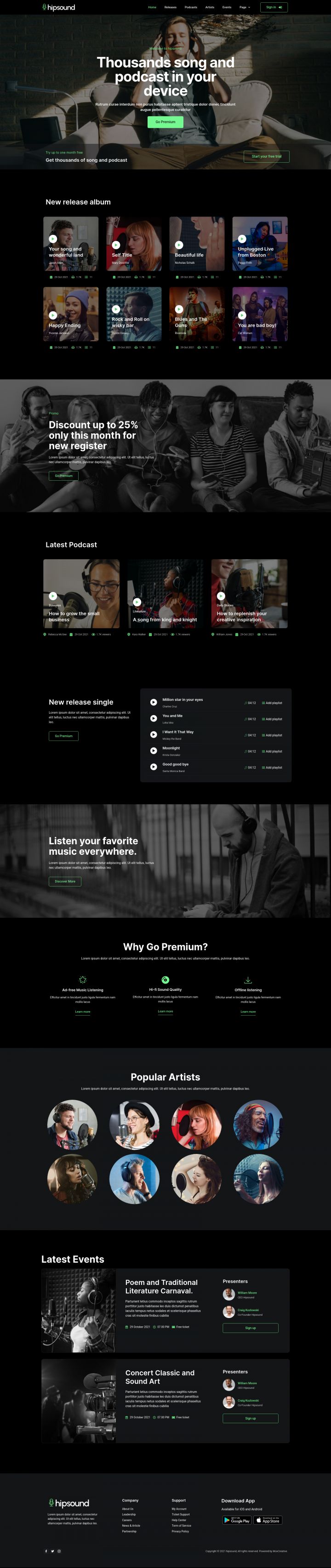 WordPress шаблон ThemeForest Hipsound