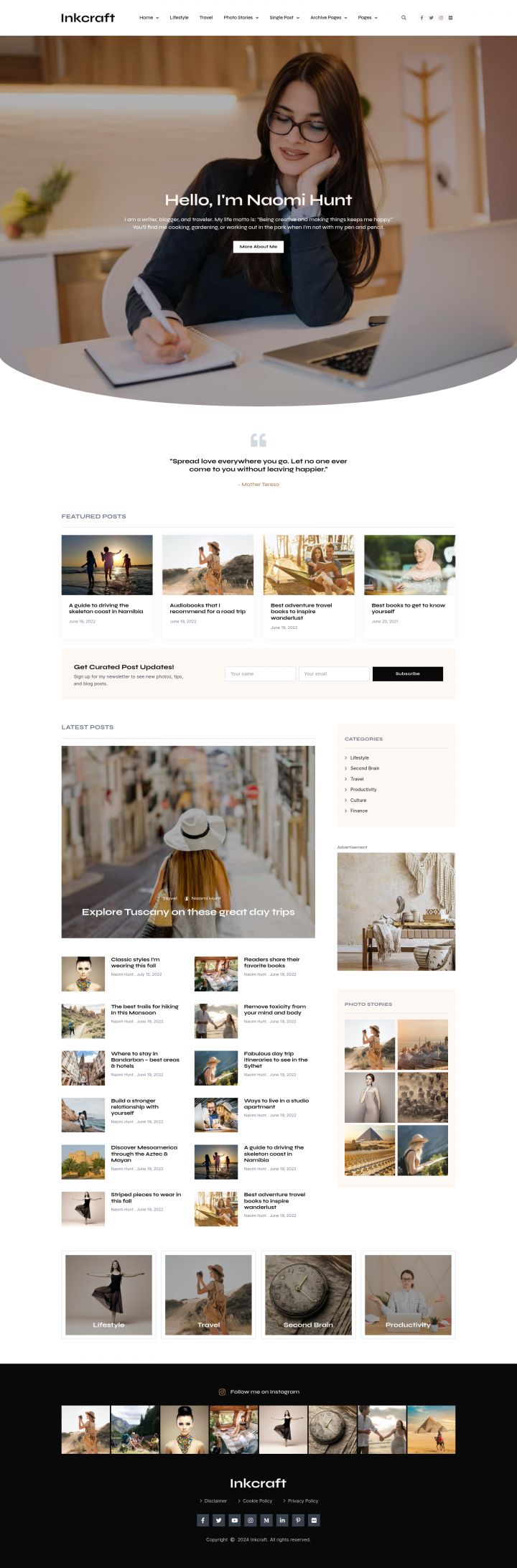 WordPress шаблон ThemeForest Inkcraft