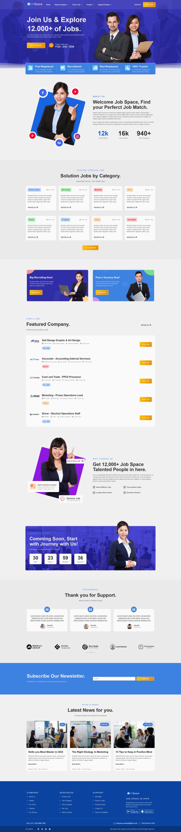 WordPress шаблон ThemeForest Job Space