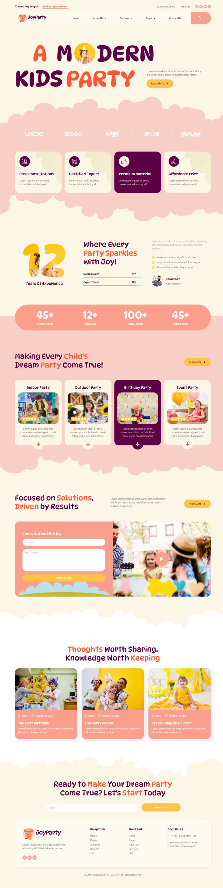 WordPress шаблон ThemeForest JoyParty