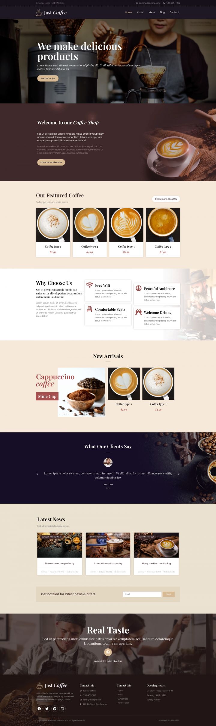 WordPress шаблон ThemeForest Justcoffee