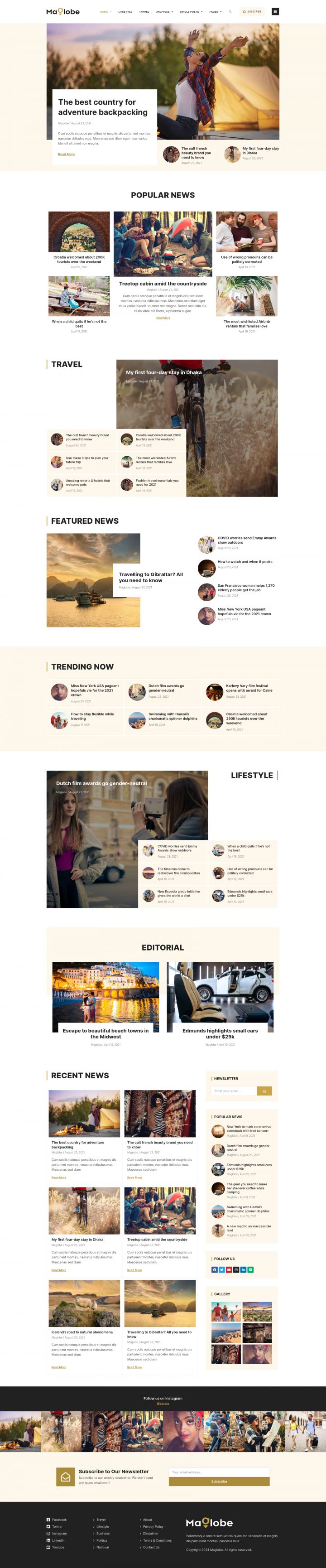 WordPress шаблон ThemeForest Maglobe