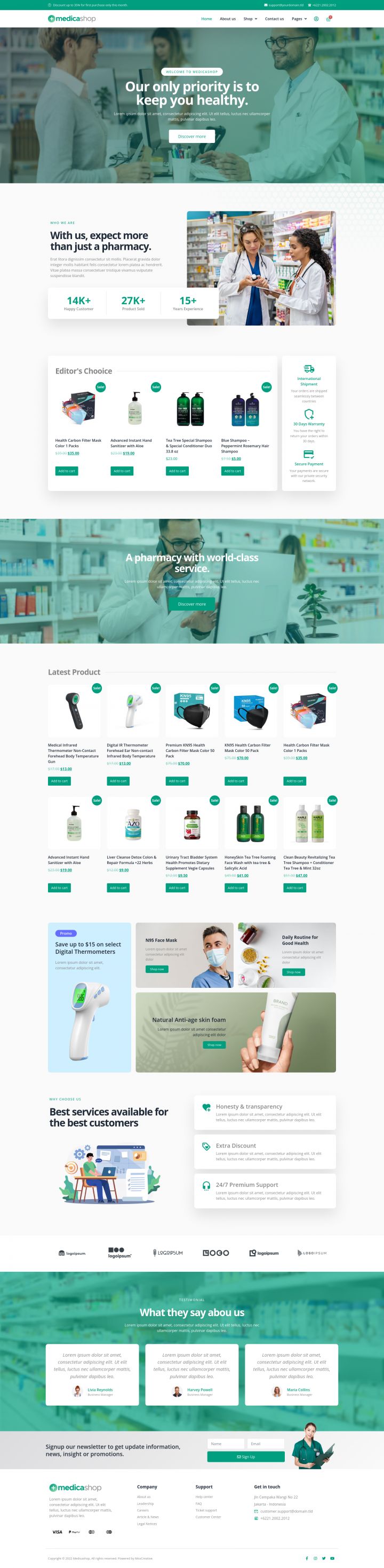 WordPress шаблон ThemeForest MedicaShop